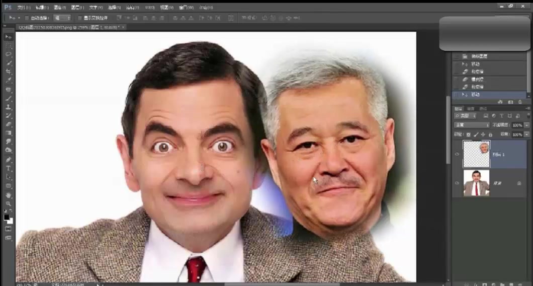 comps换头术如何拖入两张照片searchps换头术教程searchps换头术让