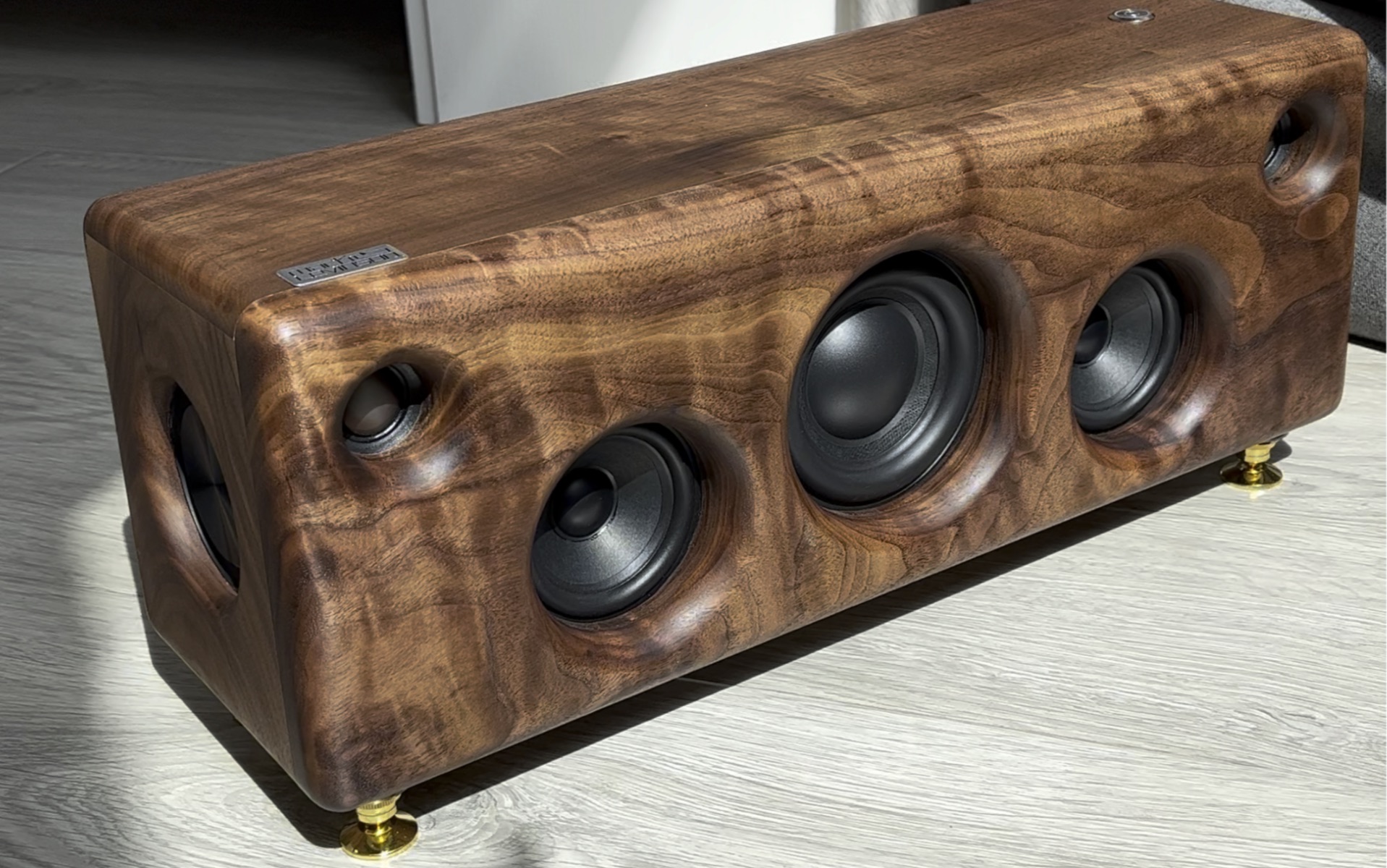 【手作】北美黑胡桃hifi发烧实木2.1蓝牙音箱 纯手工精制