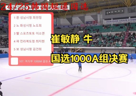 崔姐发力拿下巨分 2425赛季韩国短道国选女子1000决赛哔哩哔哩bilibili