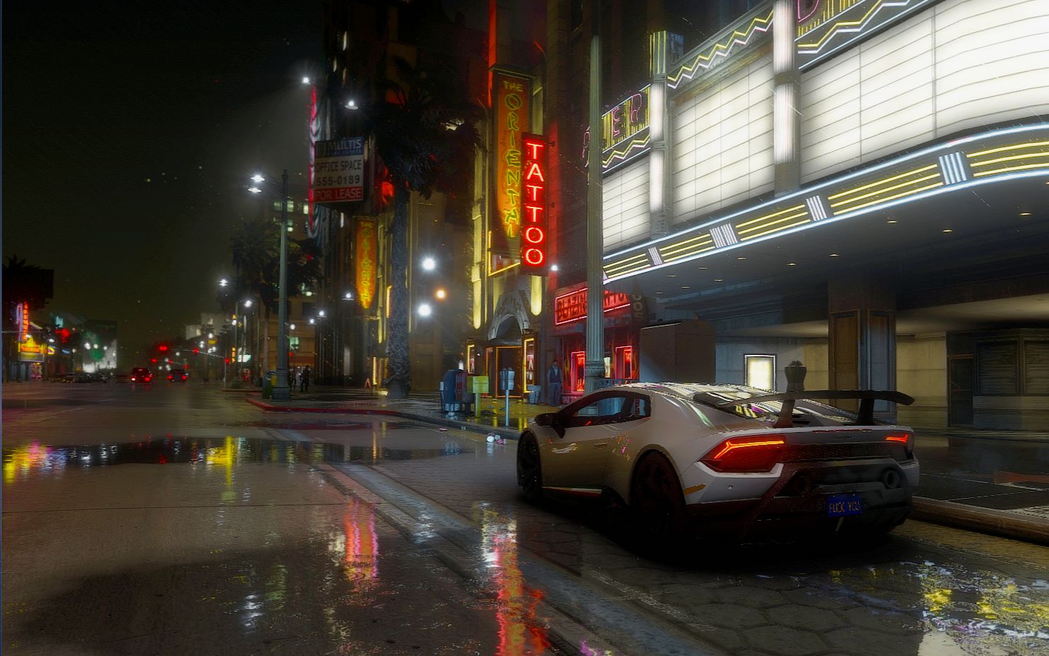 游戏中夜景有水与无水对比 【gta online】