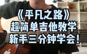 Download Video: 《平凡之路》全网最简单吉他教学 新手三分钟学会 丨你学会了吗？