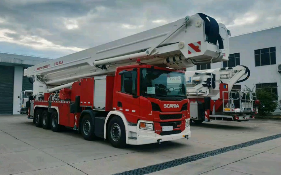 b 10×4*6la底盘的博浪涛f90hla登高平台消防车_哔哩哔哩_bilibili
