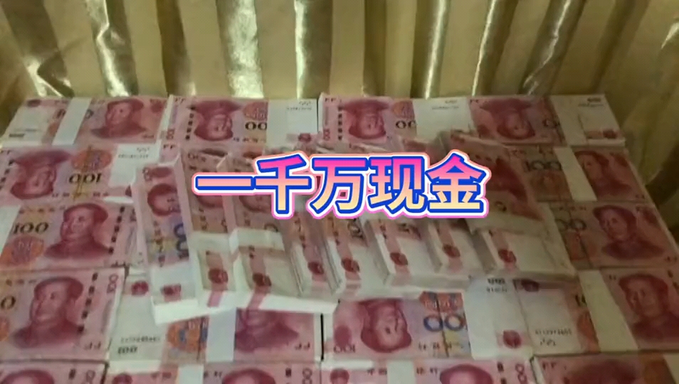 一千万现金，也就这一堆，十分之一个小目标