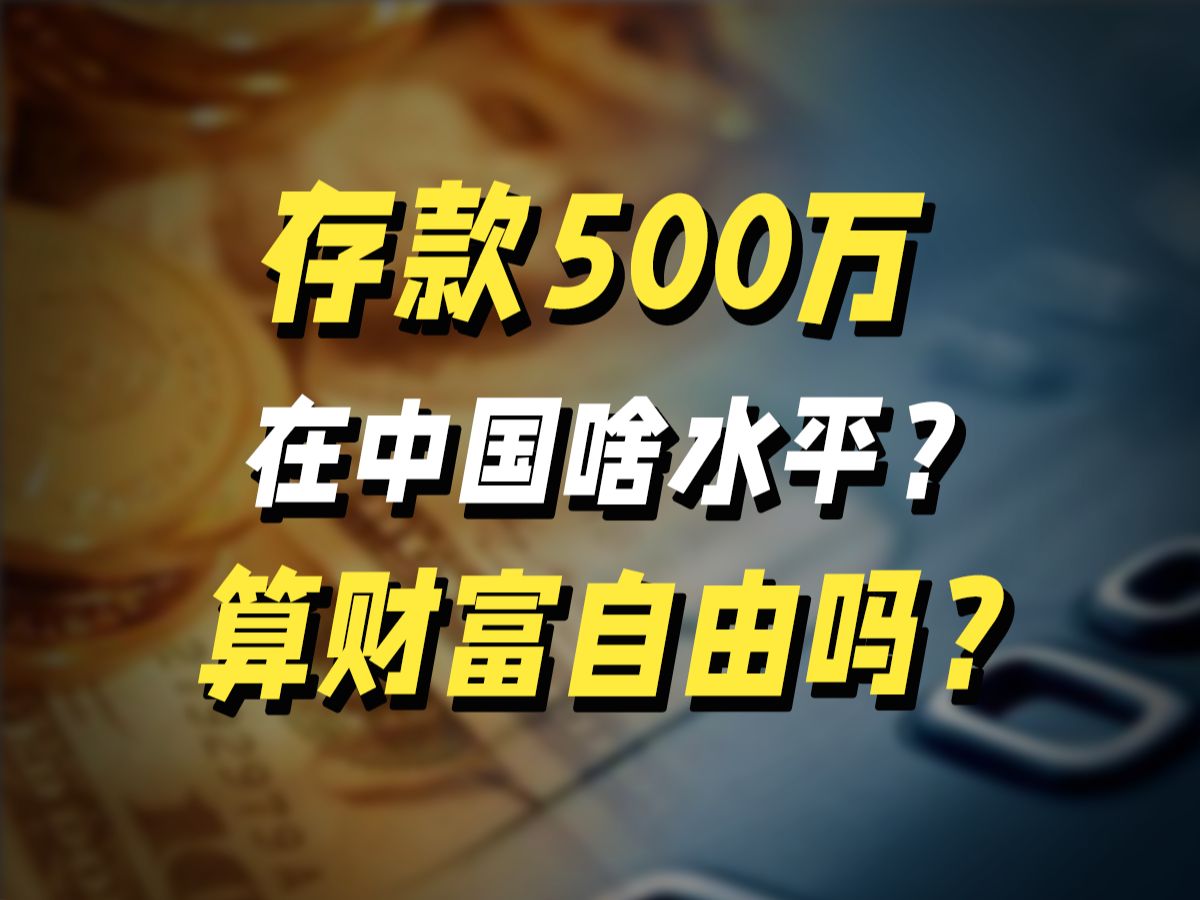 国内资产500万是什么水平?算有钱人吗?哔哩哔哩bilibili