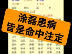 Download Video: 涂磊八字分析，家庭变故，妻子患癌，自己患重病，皆是八字注定，半点不由人。