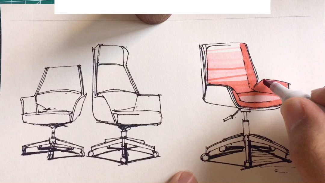 椅子设计手绘图马克笔图片