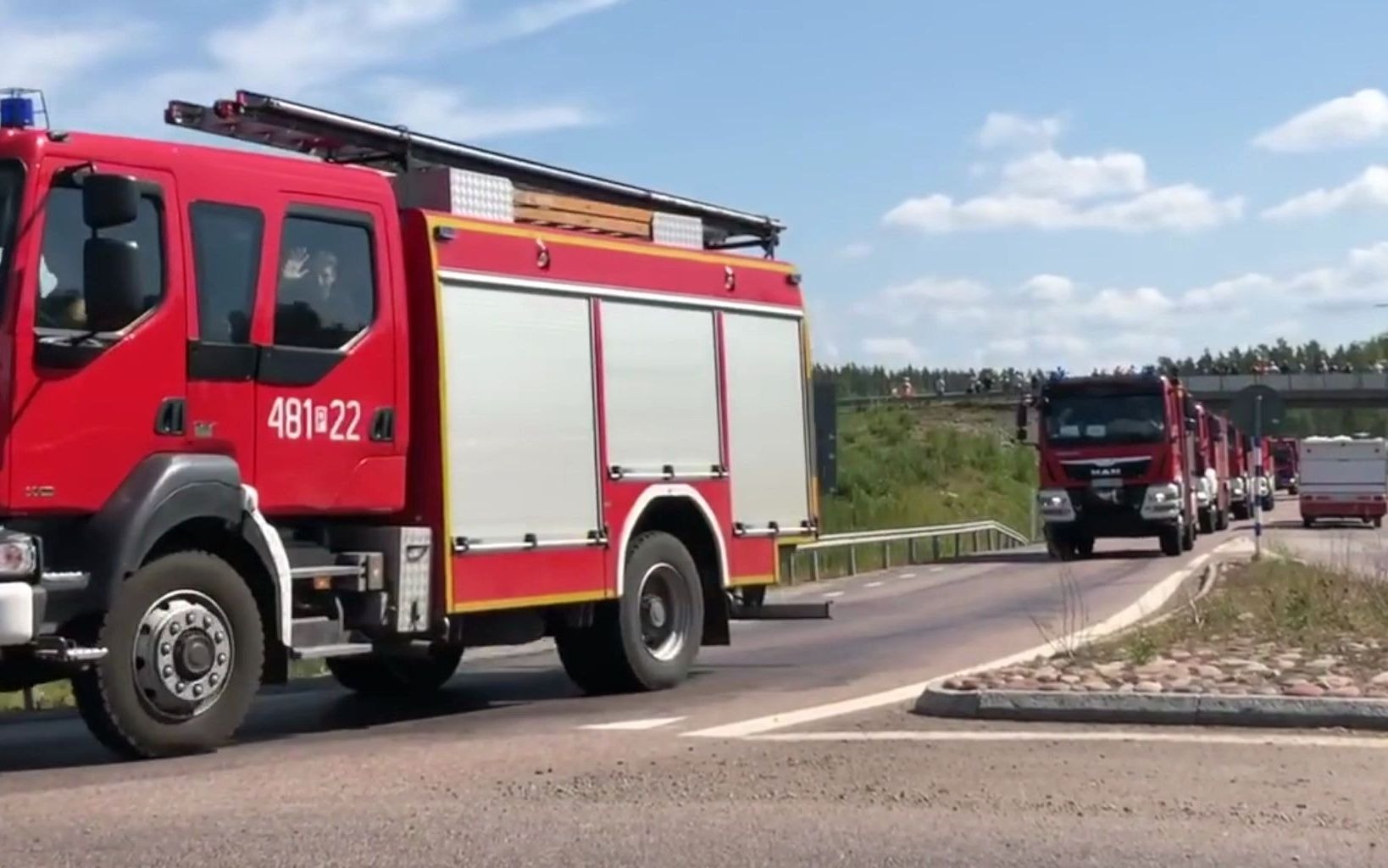 瑞典的波兰消防员 消防车大展示