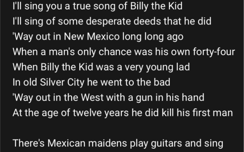 [图]Billy The Kid，比利小子——Marty Robbins，无配乐干唱，催眠