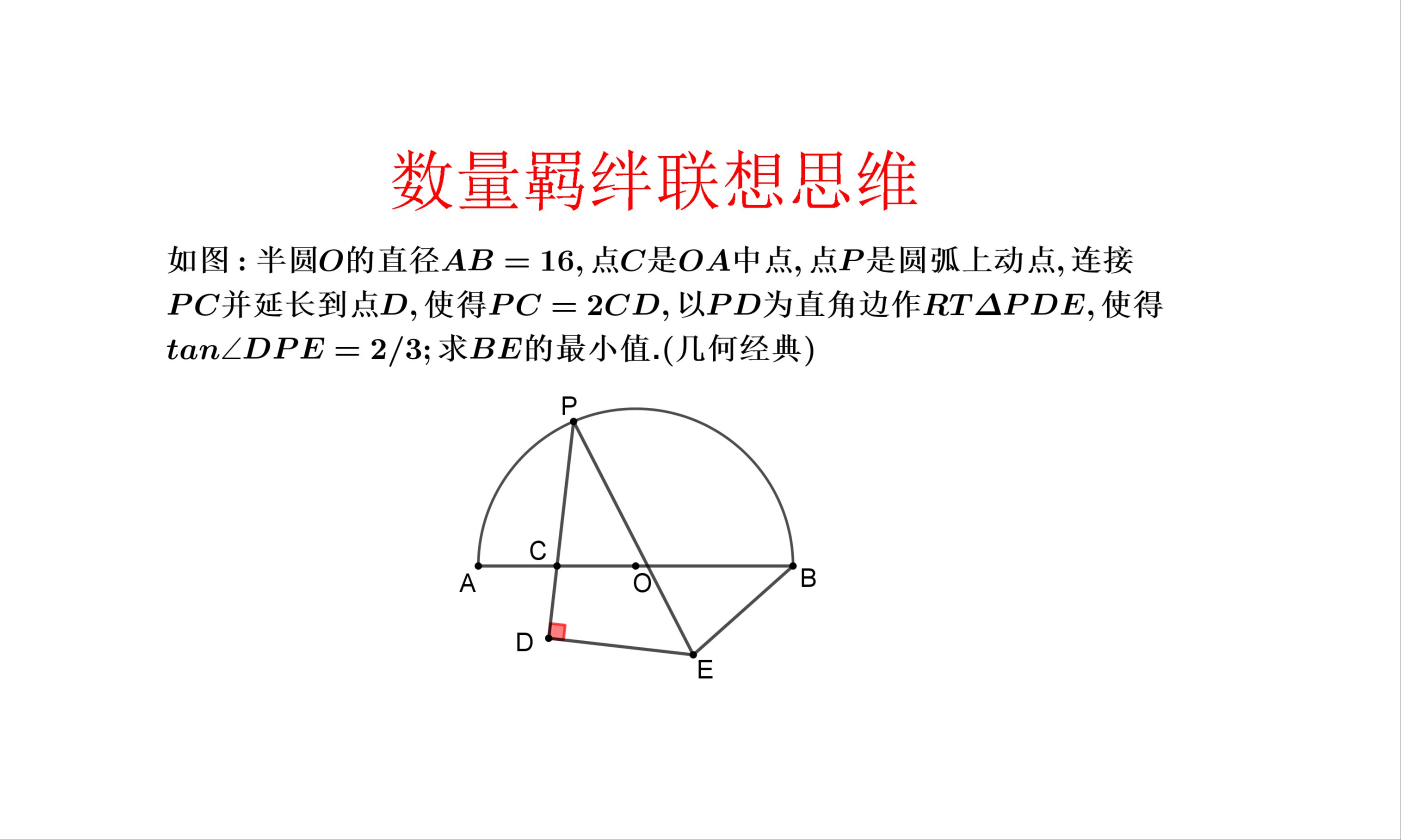 A+难度.数量羁绊联想思维.半圆上动点构造RT三角形求线段最小值哔哩哔哩bilibili