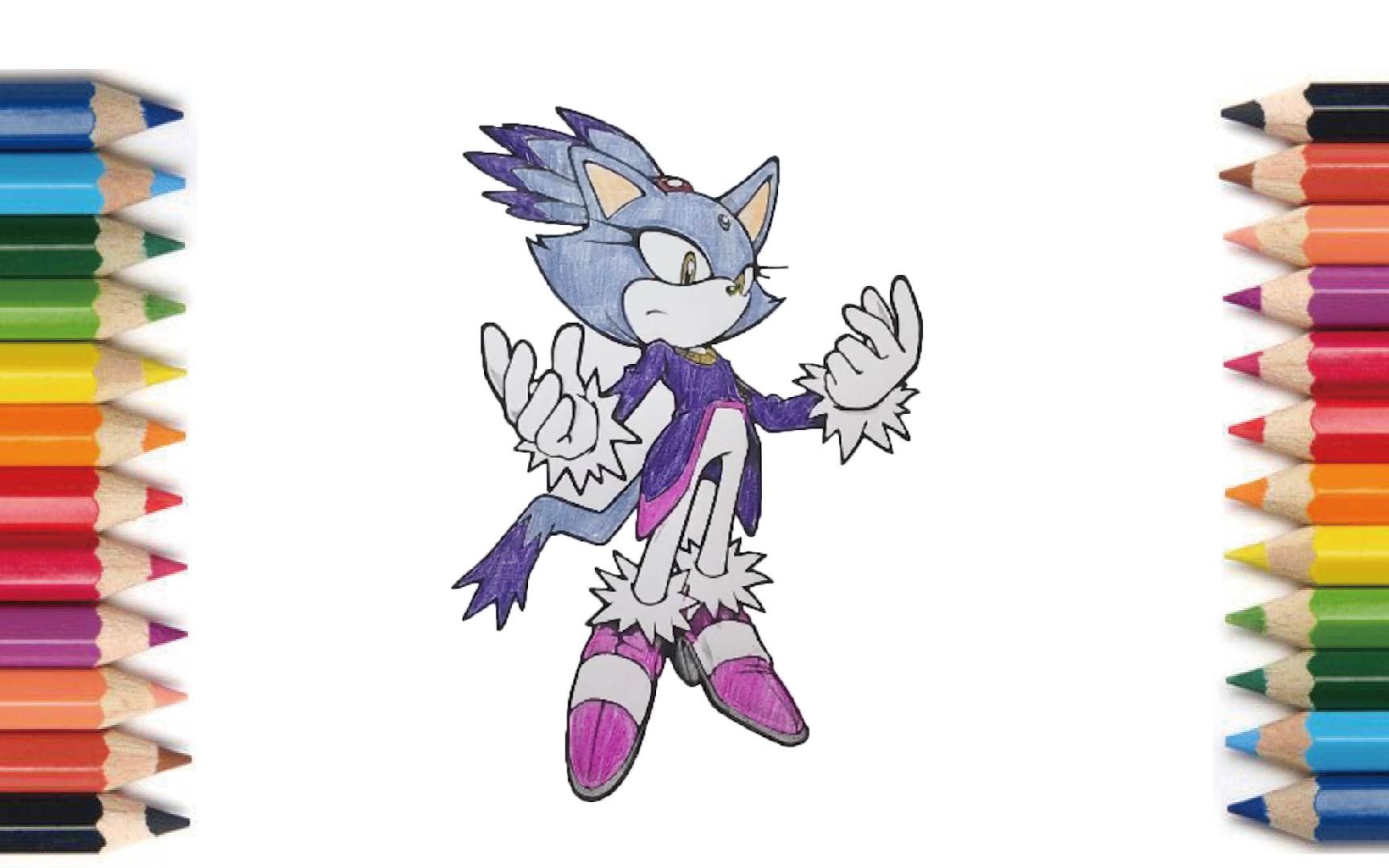 coloringsonicblazethecat涂り絵ソニックブレイズ99ザ99キャット