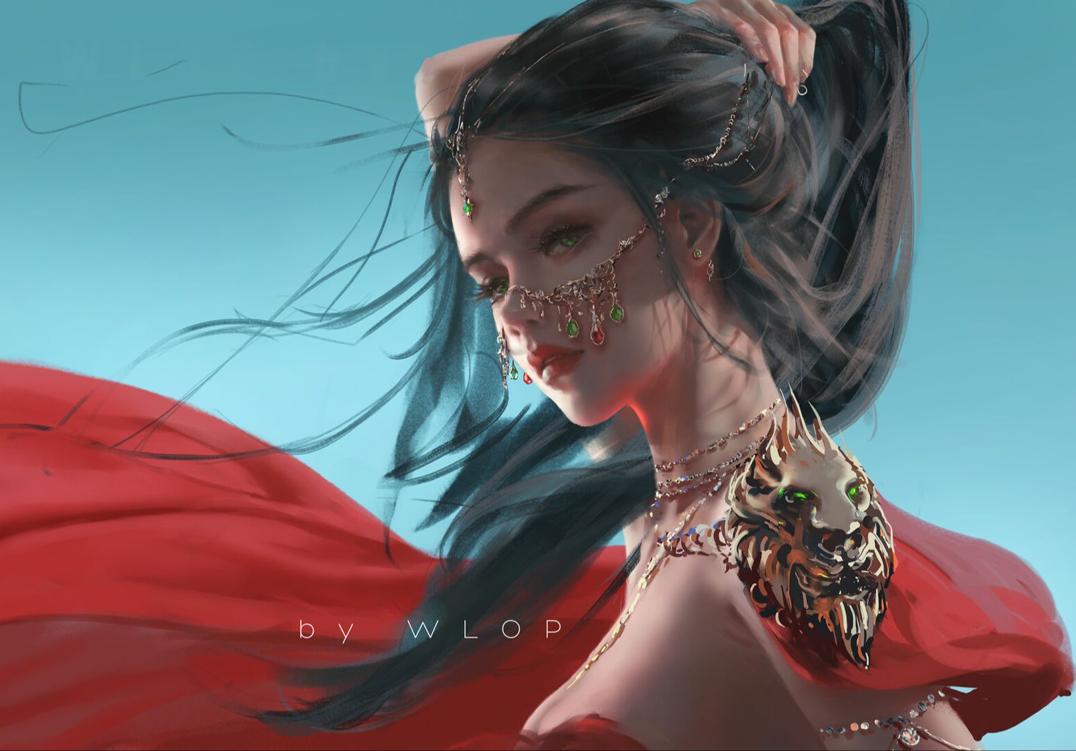 wlop鬼刀壁纸高清合集原插漫画4k8k手机电脑动态素材图片psd笔刷