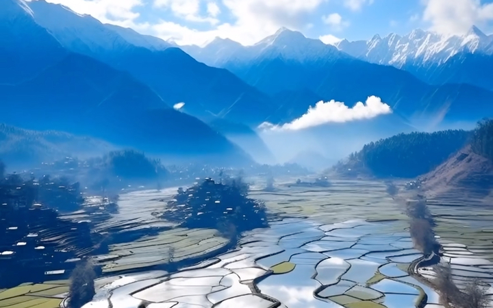 蓝天白云,青山绿水