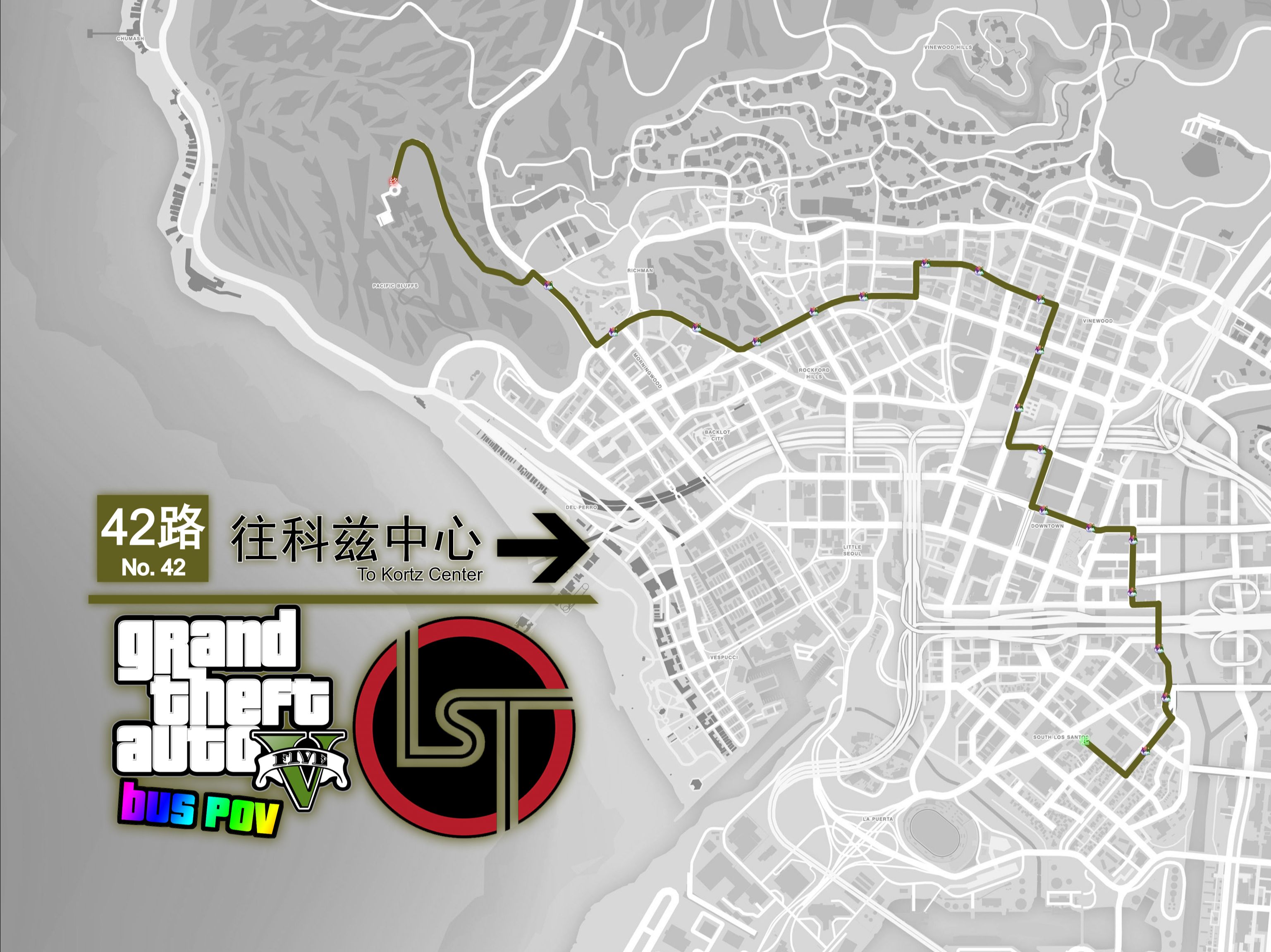 gta5公交车路线图图片