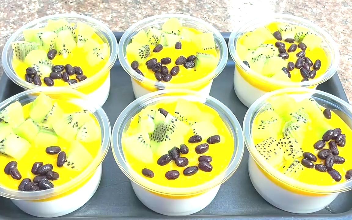 我做的这个双皮奶布丁可以出去摆摊了,你们说多少一盒合适?