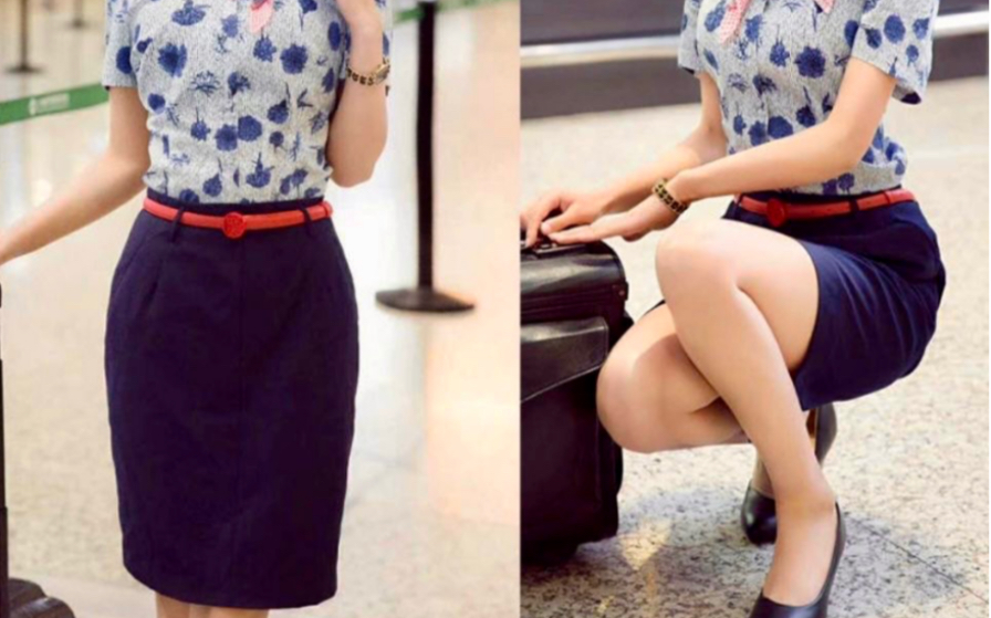 东航超薄丝袜试穿,搭配上空姐制服,太美了_哔哩哔哩_bilibili