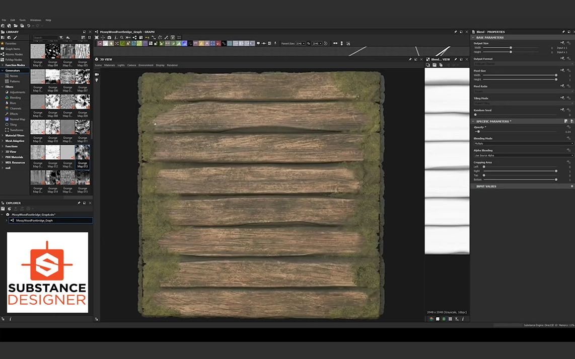 Substance Designer2019制作苔藓风化木板哔哩哔哩bilibili