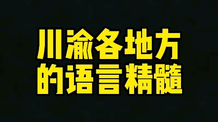 川渝各地语言精髓哔哩哔哩bilibili