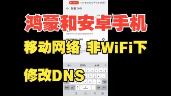 Download Video: 鸿蒙、安卓手机秘籍：4G/5G 移动网络（非wifi）下 DNS 的轻松修改！