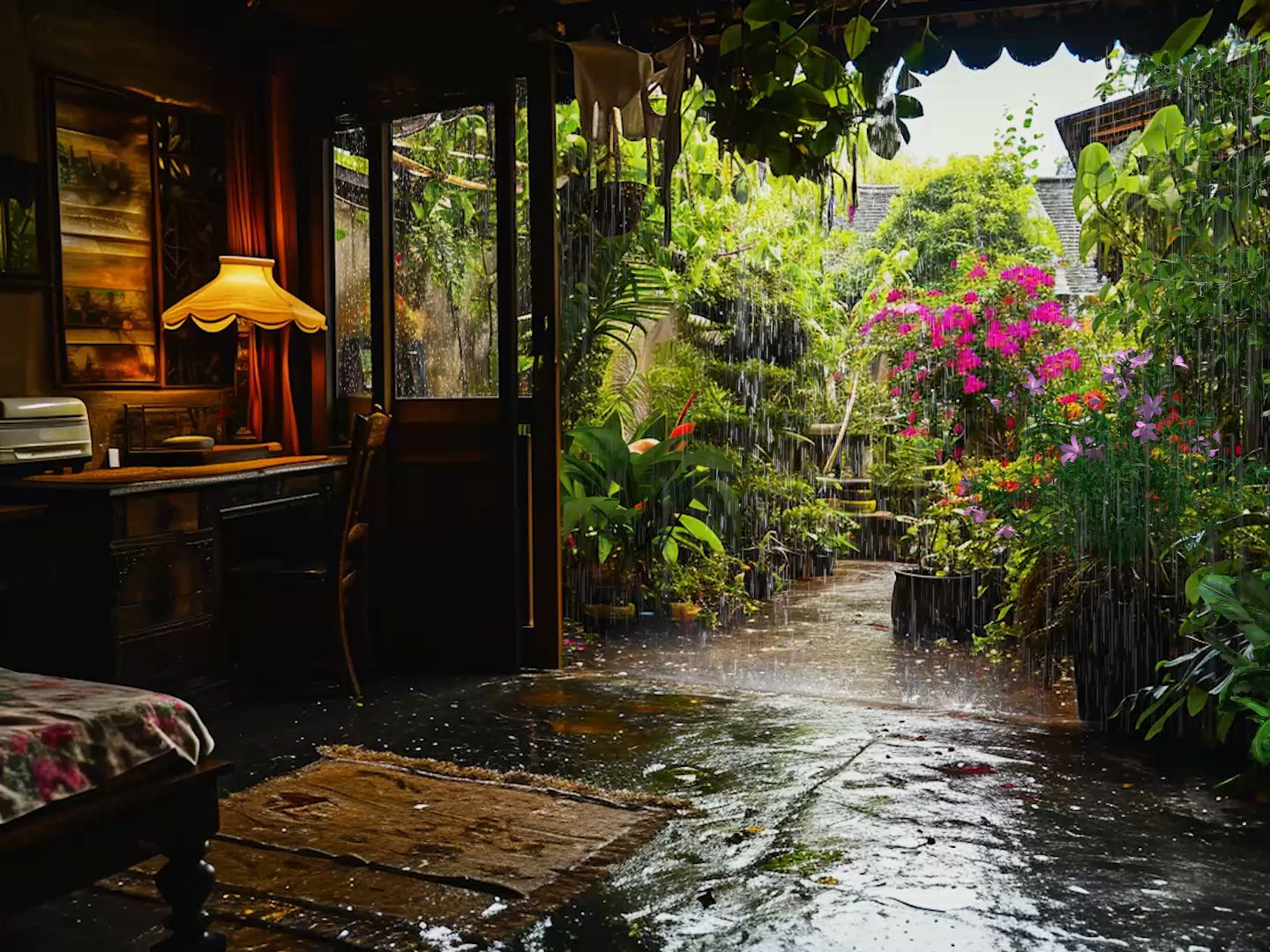 舒适的雨天氛围丨后花园的秘密小破屋雨天放松,看书,学习陪伴,白噪音