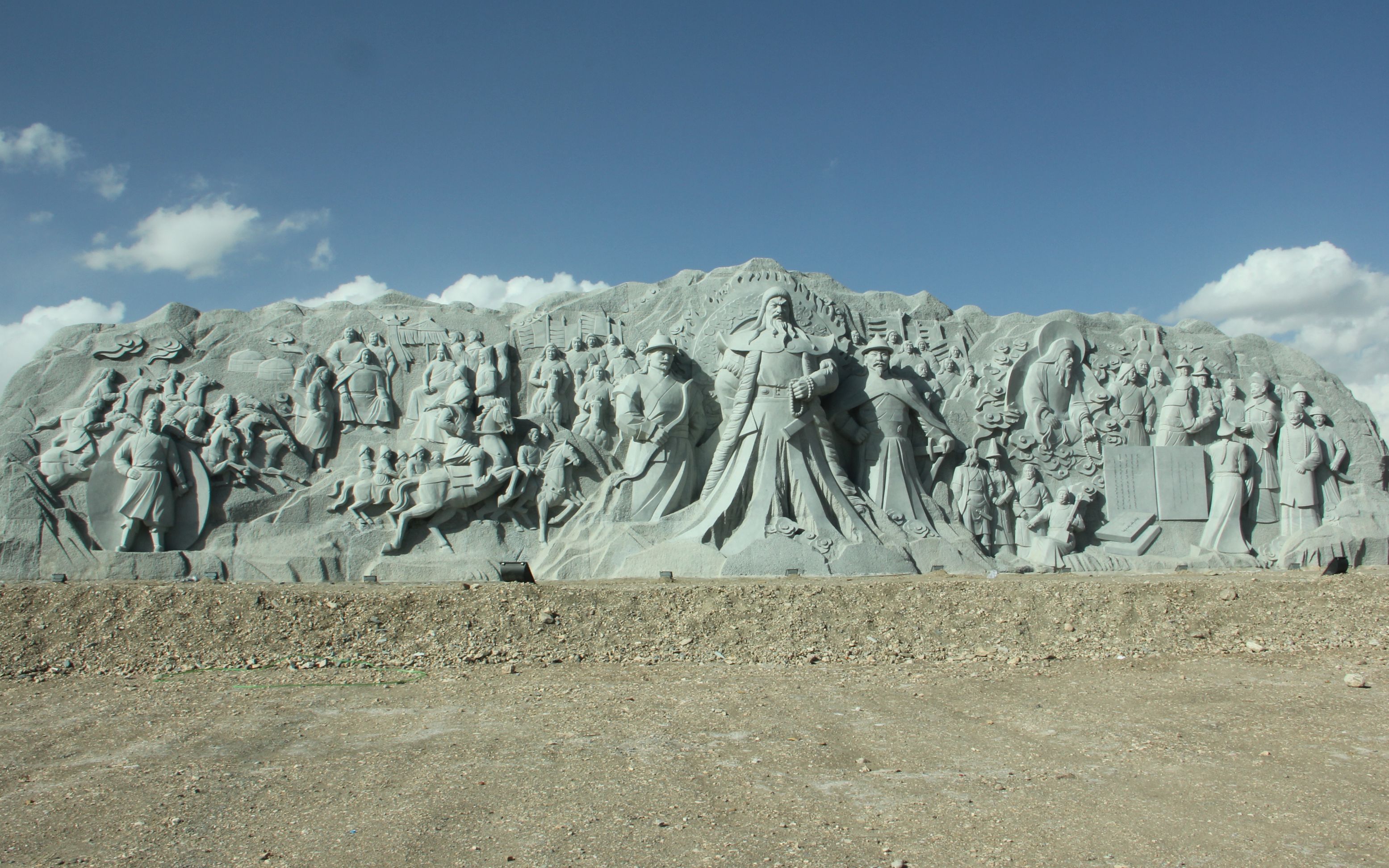 世界最大的固始汗主题石材群雕工程河北鑫特制