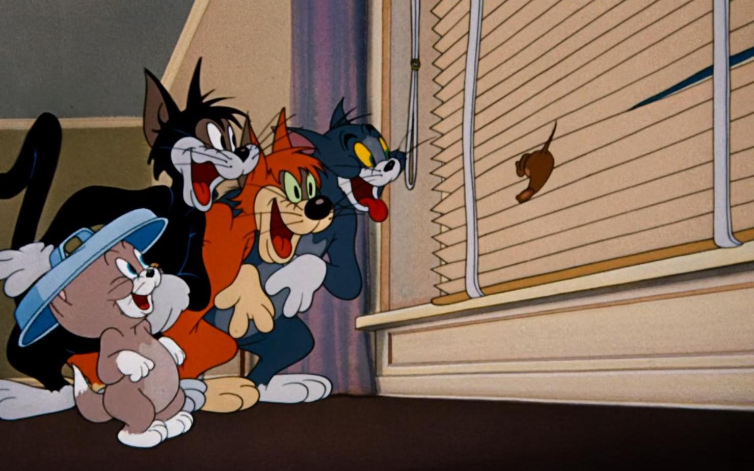 猫和老鼠:杰瑞跳窗逃跑结果卡住了,这回丢鼠算是丢到家了