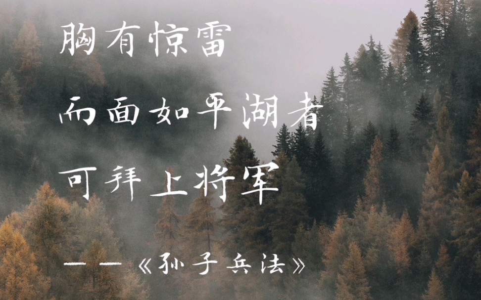 胸有惊雷而面如平湖者,可拜上将军.——《孙子兵法》