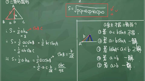 菜鸟回顾03期 高一数学 你知道4种求三角形面积的方法吗 你知道什么情况下解三角形一边的个数不唯一嘛 必修五解三角形知识清单第二弹 哔哩哔哩