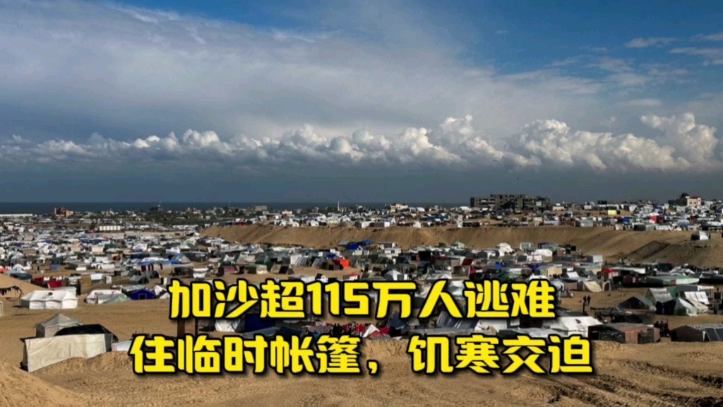 加沙超115萬居民逃難,住在臨時帳篷和公共建築裡,飢寒交迫