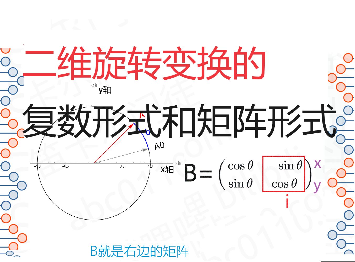 其实一点也不难,二维旋转变换的复数形式和矩阵形式哔哩哔哩bilibili