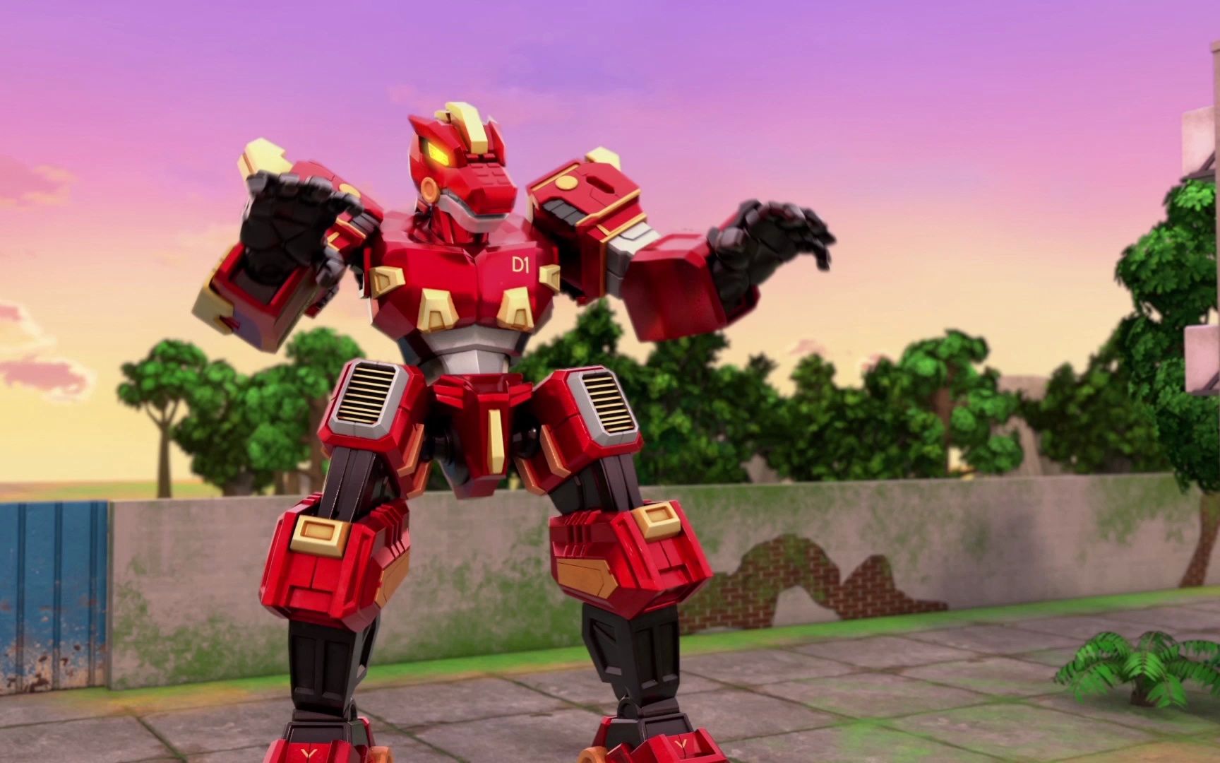 心奇爆龙战车6魔方变形精彩战斗:真假霸王龙之间的战斗!