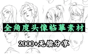 Download Video: 【绘画临摹素材】全角度绘画头像素材合集，画人物不会画头部，美感直接少一半！！