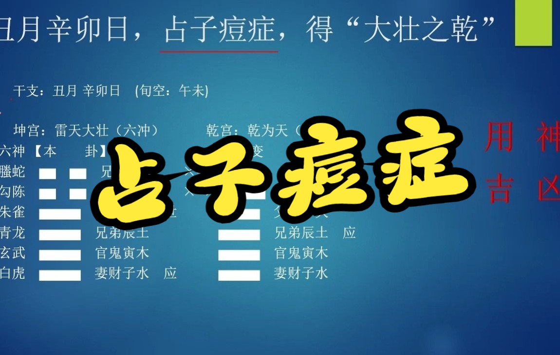 六爻原创教程《增删卜易卦例讲解之三十八》占子痘症,得“大壮之乾”哔哩哔哩bilibili