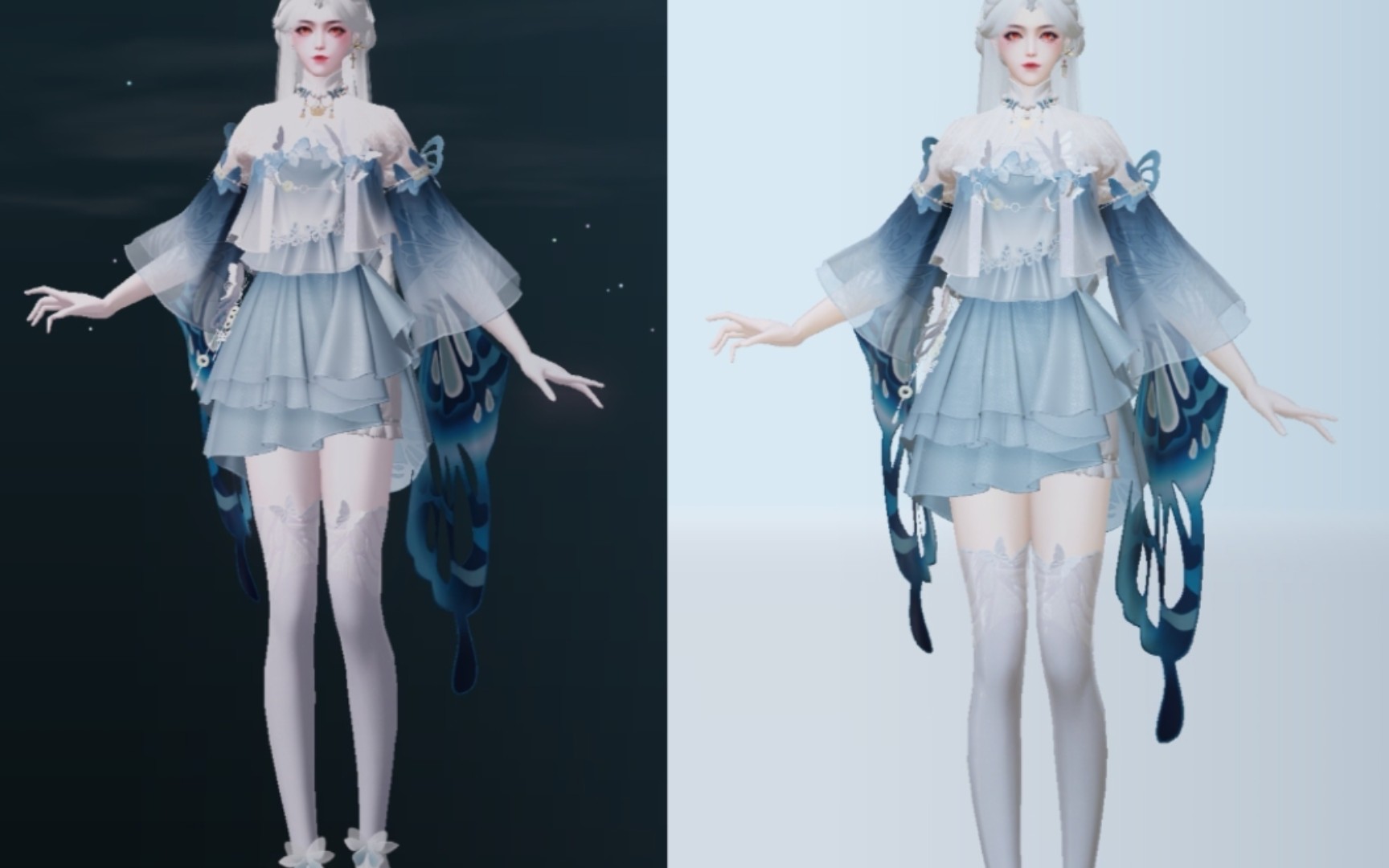 【一梦江湖衣服染色】蝶衣平民染色!感觉黑染太贵的快来看看吧!