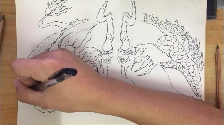 玉米笔下的异兽19龙生九子睚眦绘画手残党仙女日常无聊bgm大话西游2