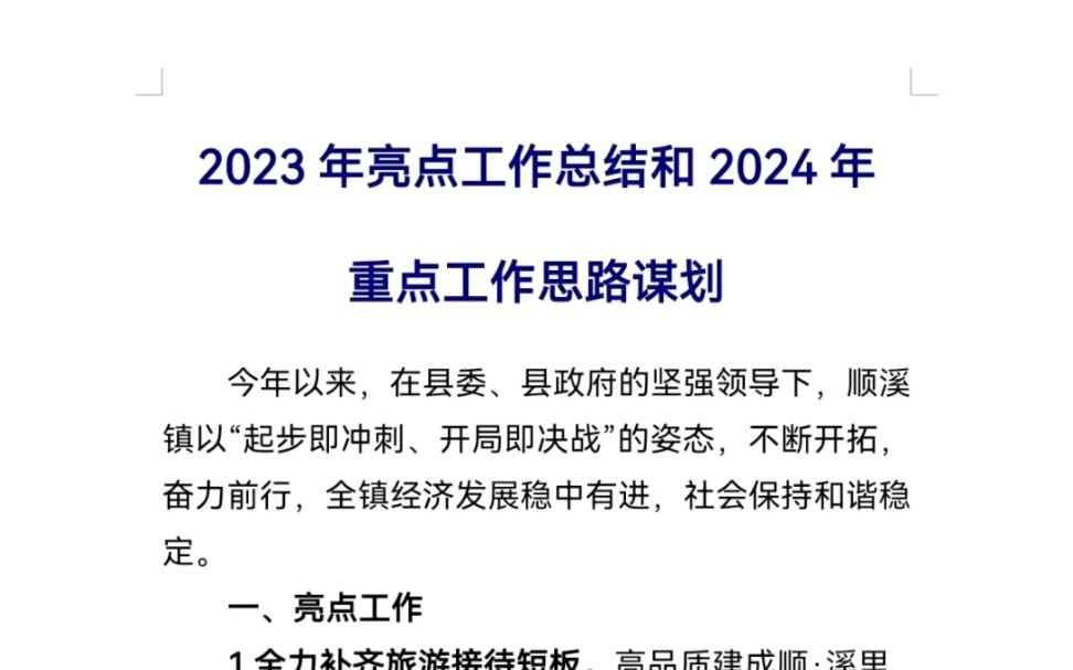 2023年亮点工作总结和2024年重点工作思路谋划哔哩哔哩bilibili