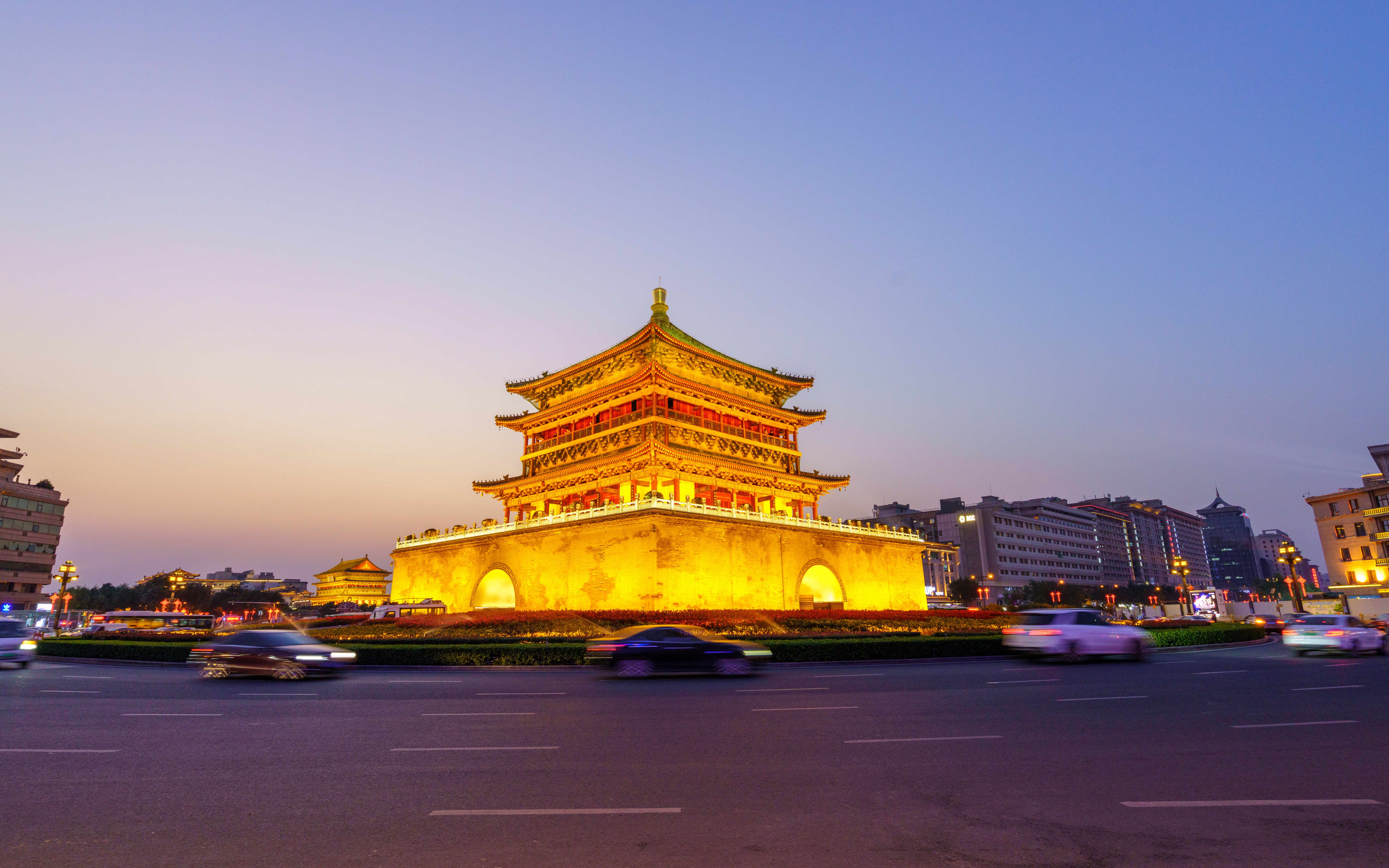 西安钟楼日落延时摄影——索尼a7r4,蔡司 16-35mm f4