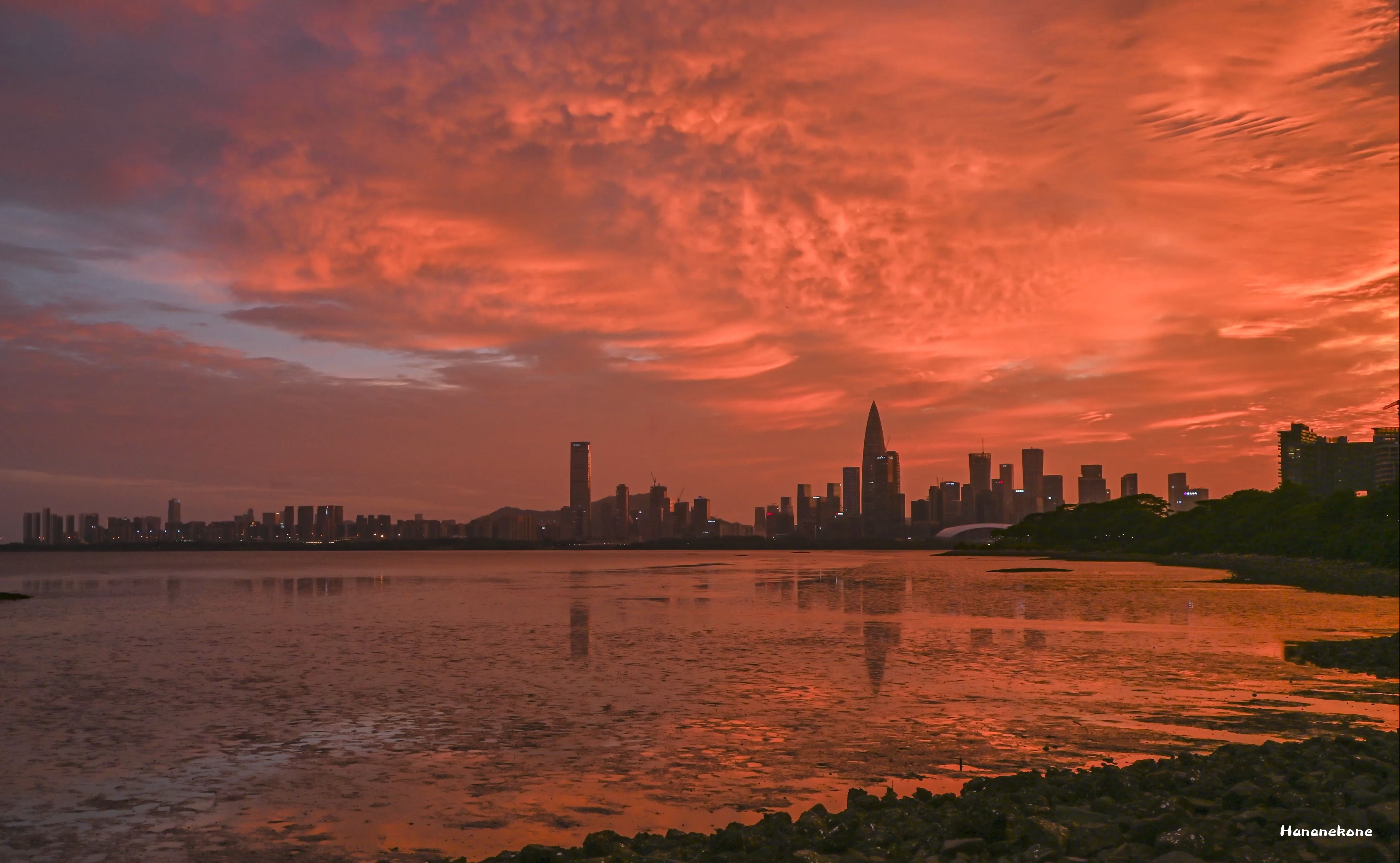 傍晚城市晚霞图片深圳图片