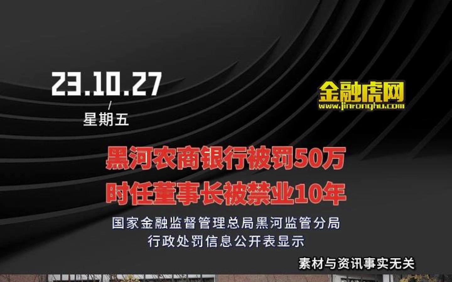 黑河农商银行被罚50万 时任董事长被禁业10年哔哩哔哩bilibili