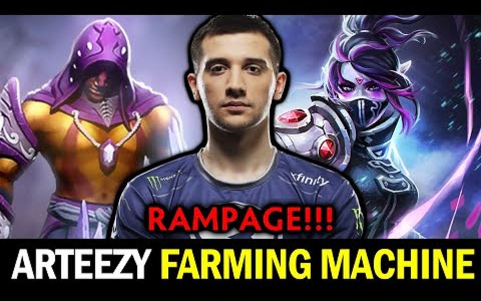 [dota2] 没有感情的刷钱机器!rtz 暴走敌法师和中单圣堂两把连看!