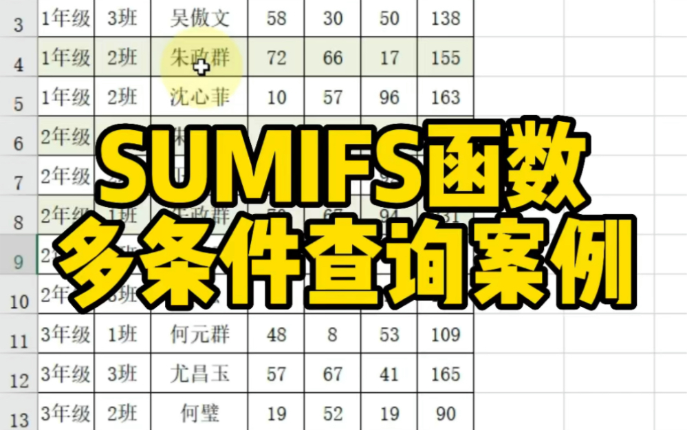 SUMIFS函数也能多条件查询数据哔哩哔哩bilibili