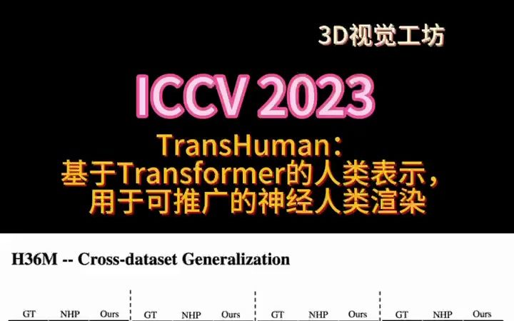 ICCV 2023 | TransHuman:基于Transformer的人类表示,用于可推广的神经人类渲染哔哩哔哩bilibili