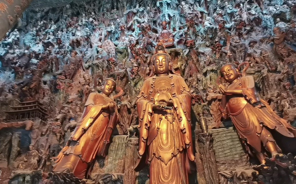 灵隐寺樟木雕观音