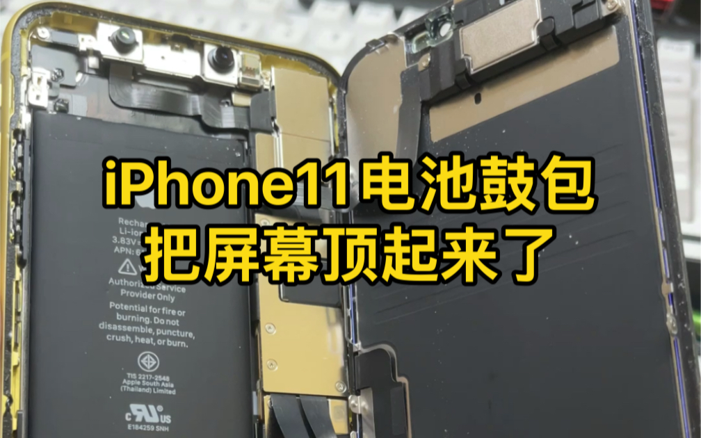 iPhone11换后玻璃后电池鼓包 把屏幕顶起来了哔哩哔哩bilibili