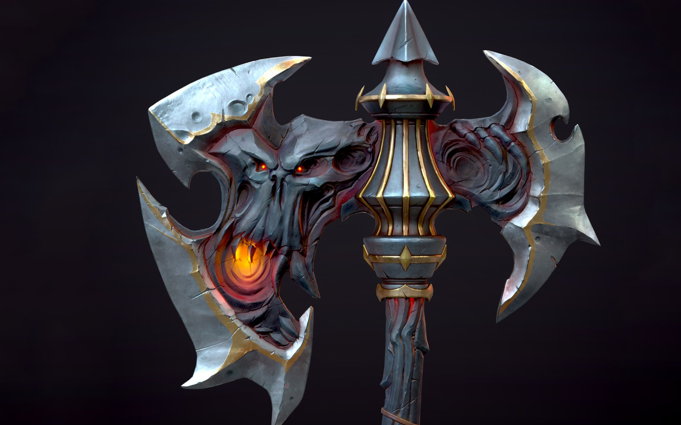 【3dmax游戏建模】max基础讲解"骷髅战斧"模型3d建模