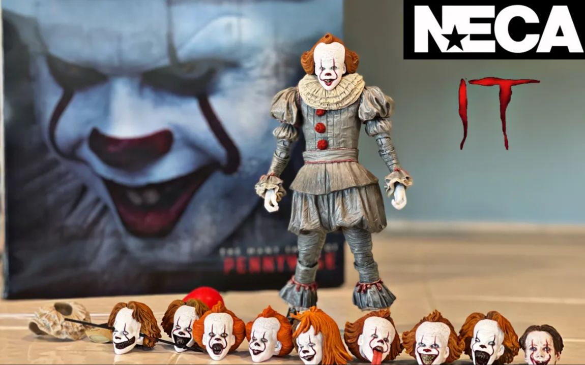 [图]【NECA】小丑回魂~头雕满地滚的潘尼怀斯，值得入手吗？~Many faces of pennywise the clown