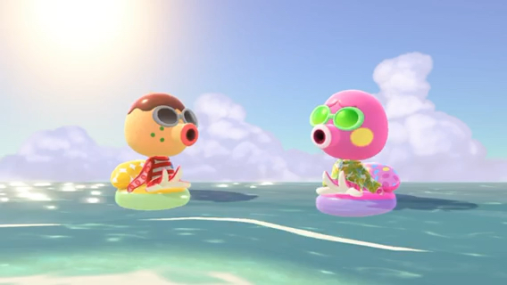 「动森dlc 」看两只章鱼游泳_哔哩哔哩bilibili_动物森友会