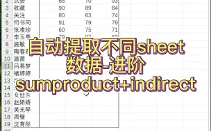 Download Video: sumproduct+indirect一个公式跨表自动提取汇总多个sheet数据