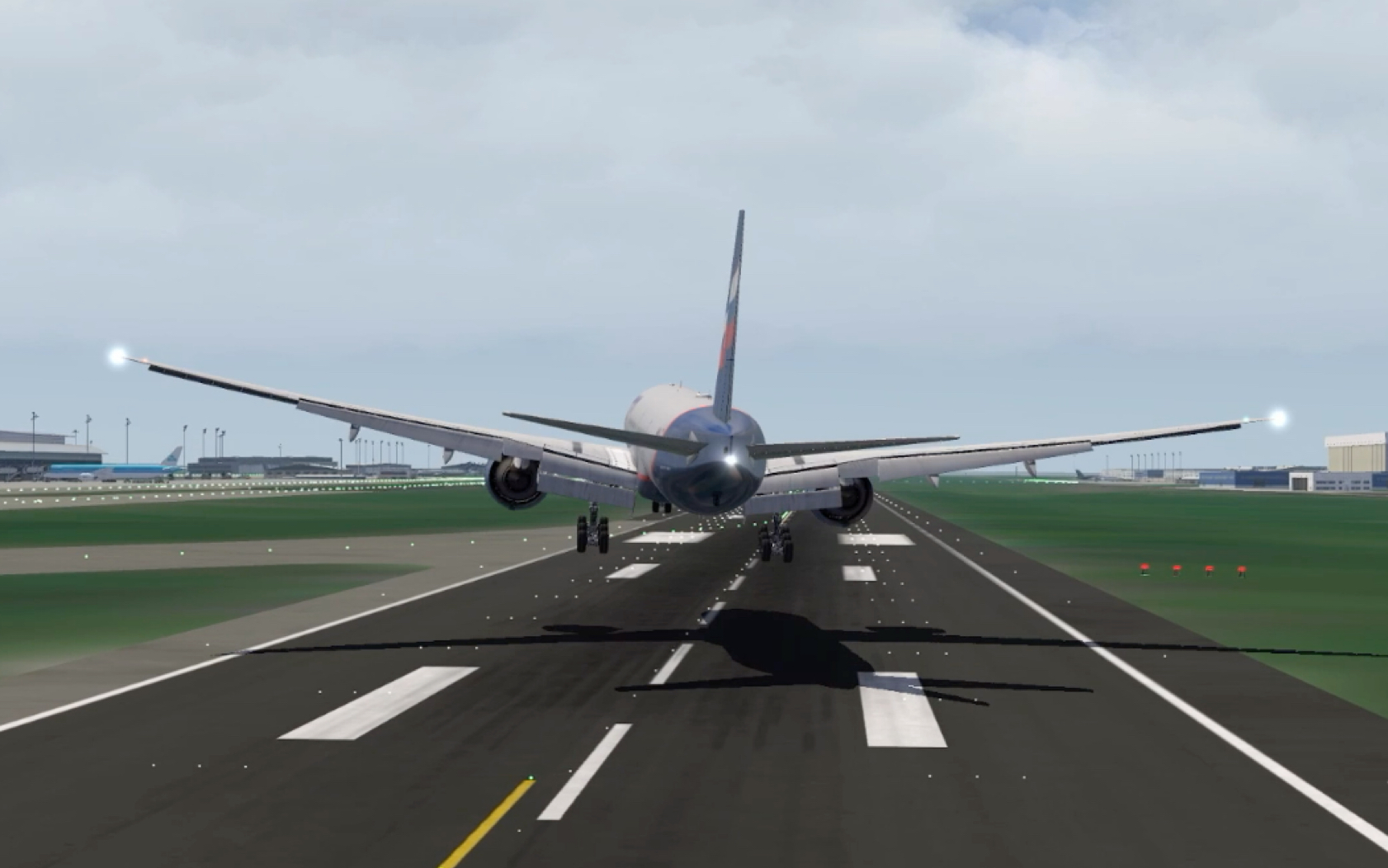 俄航777侧风着陆希思罗国际机场