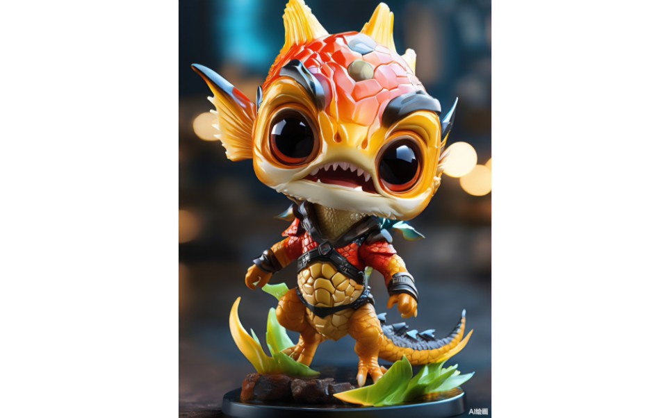 鬼吹灯 南海归墟 黑鳞鲛人 q版手办 ai绘图-胡涂009-胡涂009-哔哩哔哩