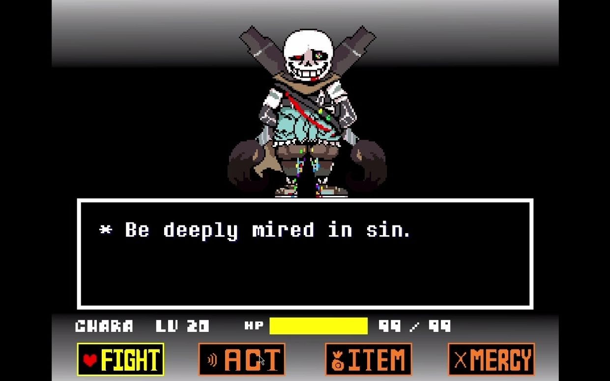 庄严的ink sans地狱版锁血弹幕演示